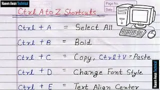 ctrl A to Z shortcut keys | CTRL Shortcut Keys of Computer | ctrl A से Z शॉर्टकट कुंजियाँ
