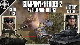 Allied Tenacity vs Overconfident Axis | 4v4 Lienne Forest | CoH2 Cast #89