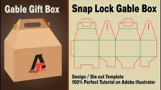 How to create Snap Lock Gable Box dieline / Die cut  Complete Tutorial on Adobe Illustrator 2024