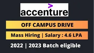 Accenture Mass Hiring Started | Accenture Off Campus drive fresher | 2022 | 2023