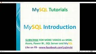 MySQL Tutorials | MySQL Introduction | MySQL Tutorial For Beginners