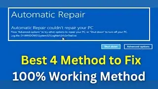Automatic Repair Loop in Windows 10 -Automatic Repair Couldn’t Repair Your PC | Startup repair error