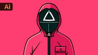 Adobe Illustrator - Creating a Flat Design Squid Game Character (HD)
