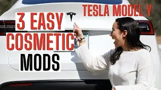 3 EASY COSMETIC MODS for 2021 Tesla Model Y - Sport pedals, plasti dipping emblem, debadging frunk