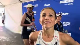 Sara Hall after taking 5th at 2024 US Olympic Marathon Trials