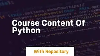 course content of python