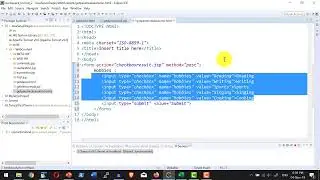 Apache Tomcat - JSP - Servlet -  JSP Read html input checkbox - Video 27