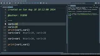 lesson 2:  Swapping of two values using Third variable and Without using third variable in python