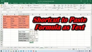 How to Paste Formula as Text in Excel