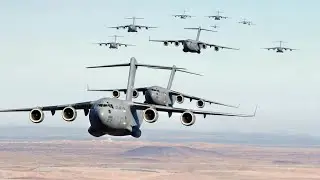 How Crazy Amount of Giant US C-17s Invade the Sky During Show of Force