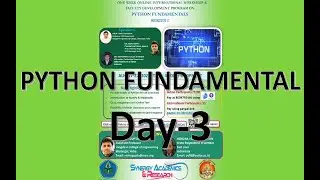 Python Fundamentals-3 || International workshop and FDP  on Python ||  Studies Studio