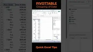 #shorts | PivotTable-Grouping of Date in Excel