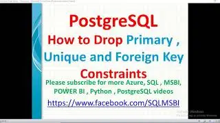 Postgresql Tutorials | How to drop Constraints | postgresql drop constraints