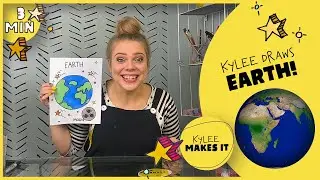 How to Draw Earth! | Kylee Draws the Planet Earth - Easy Drawing Planets Video for Kids - Earth Day!