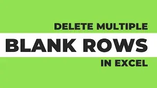 How to Delete Multiple Blank Rows in Excel | Excel Tips & Tricks | Excel Shorts