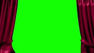 [4K] Red Curtain Close - Green Screen