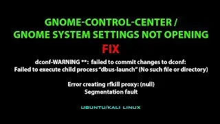 LINUX :  dconf-WARNING **: failed to commit changes to dconf: Failed to execute child process