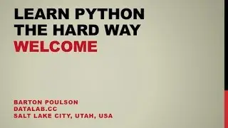 Learn Python the Hard Way - Welcome