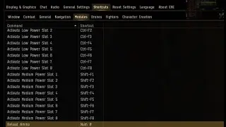 Eve online, Hotkeys: Reload Ammo