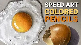 Speed Art: Fried Egg in Coloured Pencils by Phil Davies