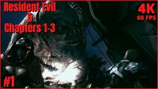 Resident Evil 5 - Chapters 1-3 - Sheva Walkthrough (No Commentary) 4K PC