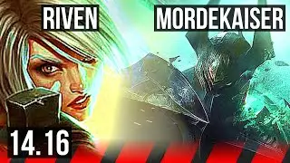 RIVEN vs MORDEKAISER (TOP) | 10 solo kills, 68% winrate, Legendary | EUW Diamond | 14.16