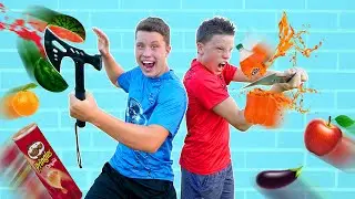 Real life FRUIT NINJA Challenge to WIN a Sports Car!