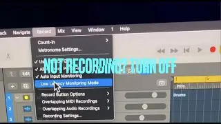 Logic Pro X - Record On Time with Low Latency Monitoring Mode