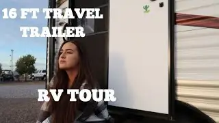 RV Tour 🚙 SOLO FEMALE Full Time RV Living in a 16FT Travel Trailer with a Dog 🐶