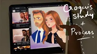 (iPad) real time draw with me | Croquis study + process video  (asmr)