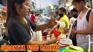 Street Food at URDANETA CITY NIGHT MARKET | INSANE Food Tour + Night Walk in Urdaneta, Philippines