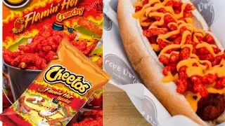 SPICY Flaming Hot Cheeto Burger Dogs with EXTRA CHEESE!