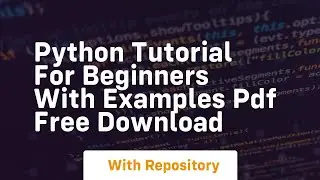 python tutorial for beginners with examples pdf free download