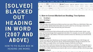 [Solved] Blacked out number in Heading Ms Word| How to fix black box heading Word (2007 and above)