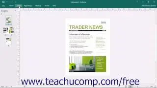 Publisher 2016 Tutorial The Ribbon Microsoft Training