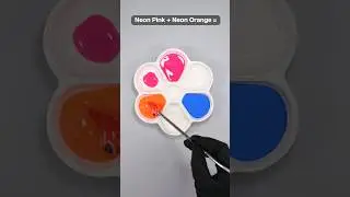 Neon Color Palette..Satisfying Color mixing 🎨 #asmrart #paintmixing #colorpalette