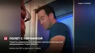 Уединившуюся в туалете самолета американскую пару сняли на видео