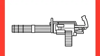 How to draw a M134 MINIGUN step by step / drawing GAU-2/An machine gun easy