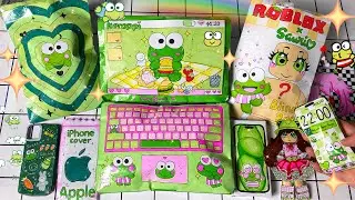 💚 Paper DIY 💚 Keroppi Macbook, Iphone 15, Blind Bag Paper 💚 ASMR Unboxing Green Aesthetic