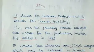 IPv4(IP Version 4) || IPv4 address || IPv4 Header