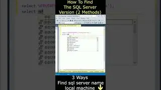 Quickly Check SQL Server Version #sqlserver