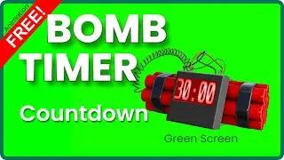 ✅ 30 Second Timer COUNTDOWN Dynamite Bomb Explosion Green Screen Stopwatch with Sound FREE Copyright