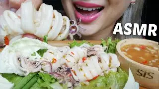 ASMR SPICY Whole Squid *Soft Crunchy Eating Sounds | N.E Let's Eat