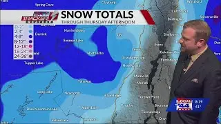 Local town by town snow totals through late week