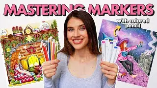 MASTERING ALCOHOL MARKERS with COLORED PENCIL // Ohuhu Markers Tutorial 💕