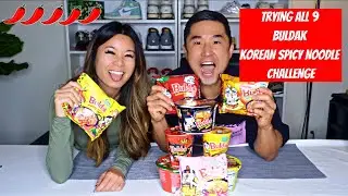 Trying ALL 9 Samyang Korean Spicy Noodles flavors Buldak