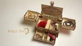 Механический конструктор 3D пазл Wood Trick Шкатулка, декорированная кристаллами Swarovski