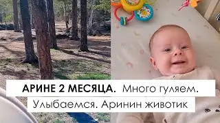 Влог Арина 2 месяца. Много гуляем. Выпадают волосы. Арина улыбается и держит голову.