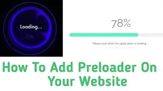 How to add Preloader to Website  Using HTML, CSS and JavaScript |Add Preloader HTML CSS & Javascript