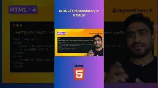 Is DOCTYPE Mandatory in HTML5?